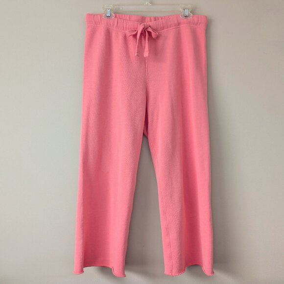 Frank & Eileen Catherine Cropped Sweatpants Wild Strawberry Womens M Cotton Pink - Picture 3 of 7